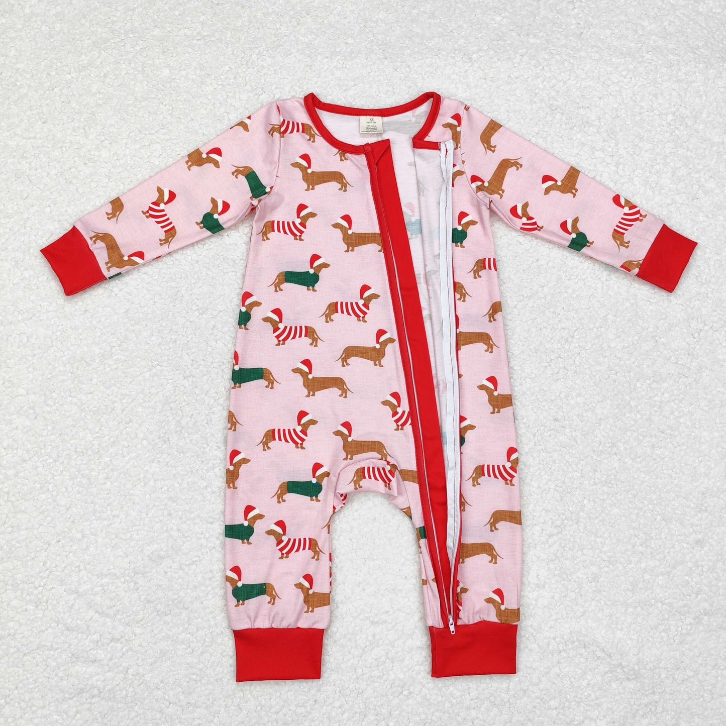 BAMBOO LR1081 Christmas dog girl romper 202409 RTS sibling