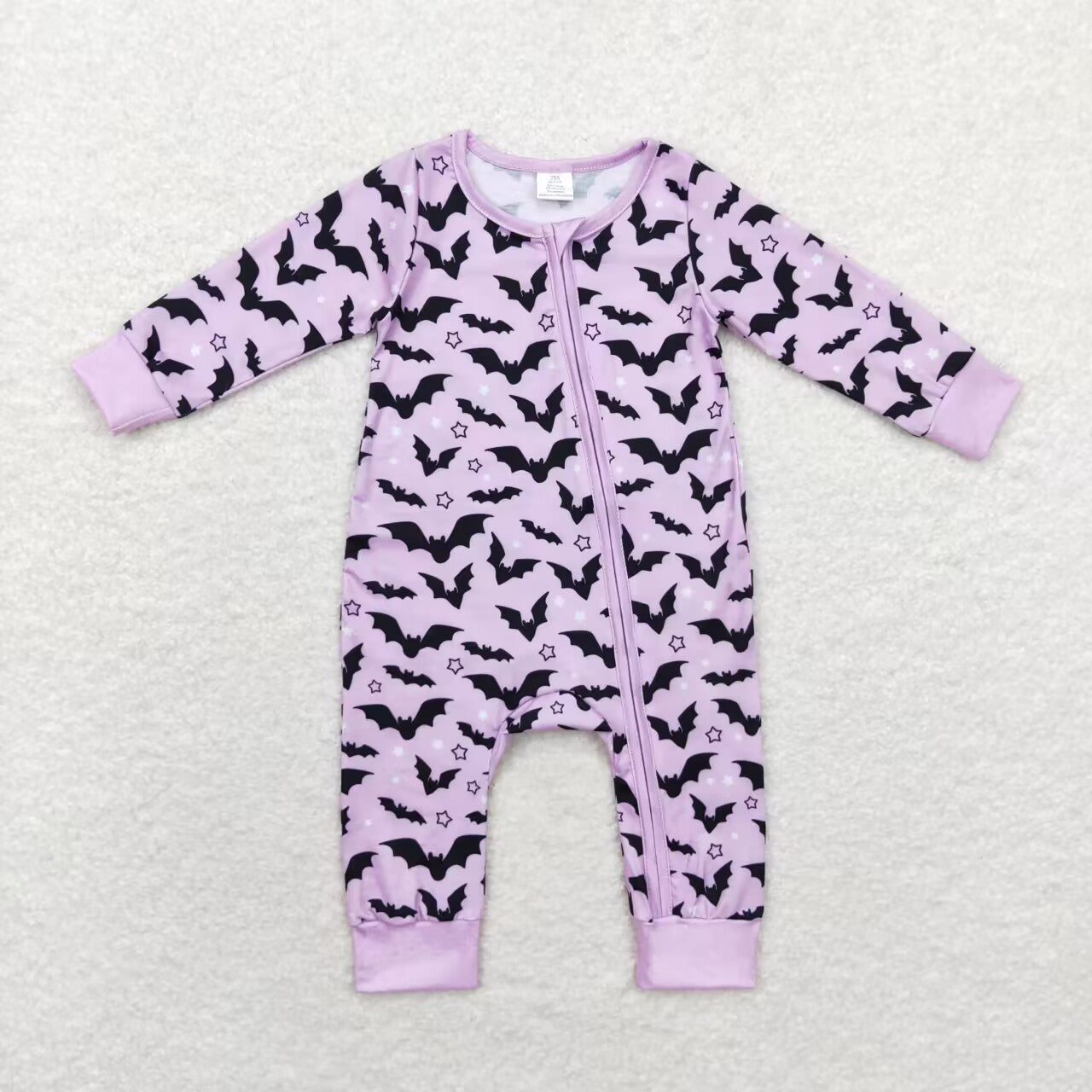 LR1097 Bamboo bat halloween girl purple romper 202407 RTS