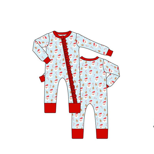 LR1102 Christmas gingerbread santa girl romper 202405 preorder