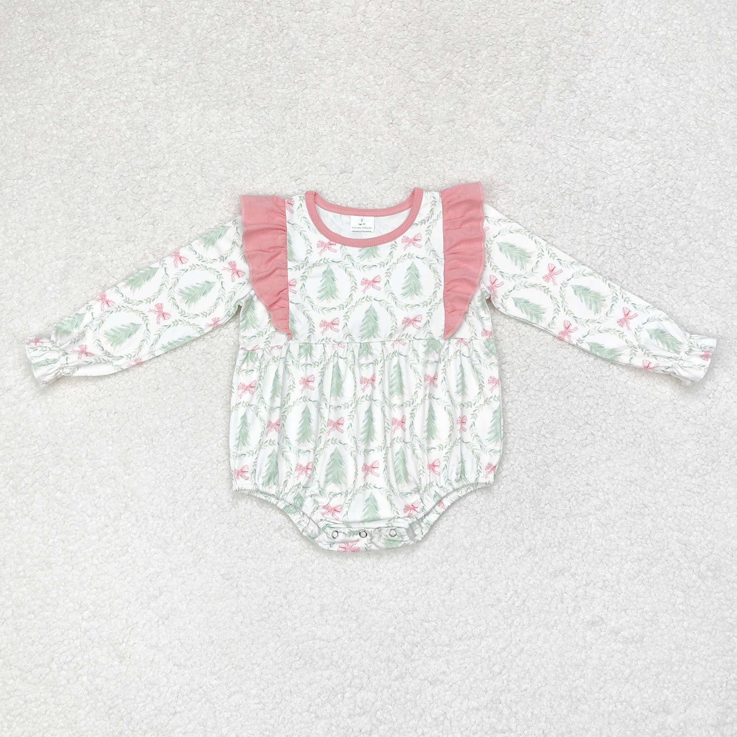 LR1105  Christmas tree Sibling  girl romper 202407 sibling