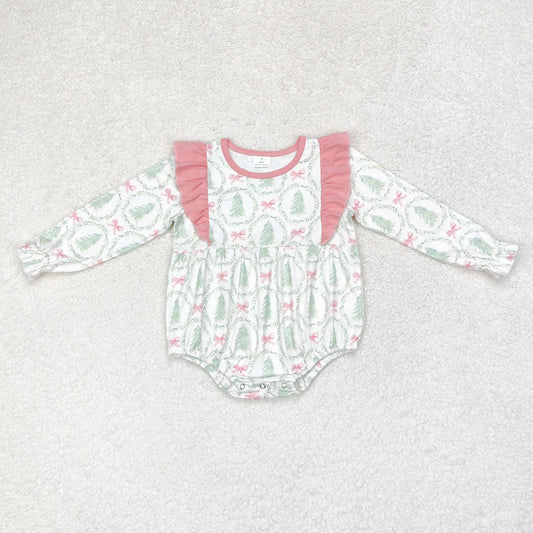 LR1105  Christmas tree Sibling  girl romper 202407 sibling