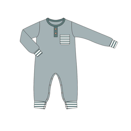 LR1107 cotton grey boy romper 202405 preorder sibling