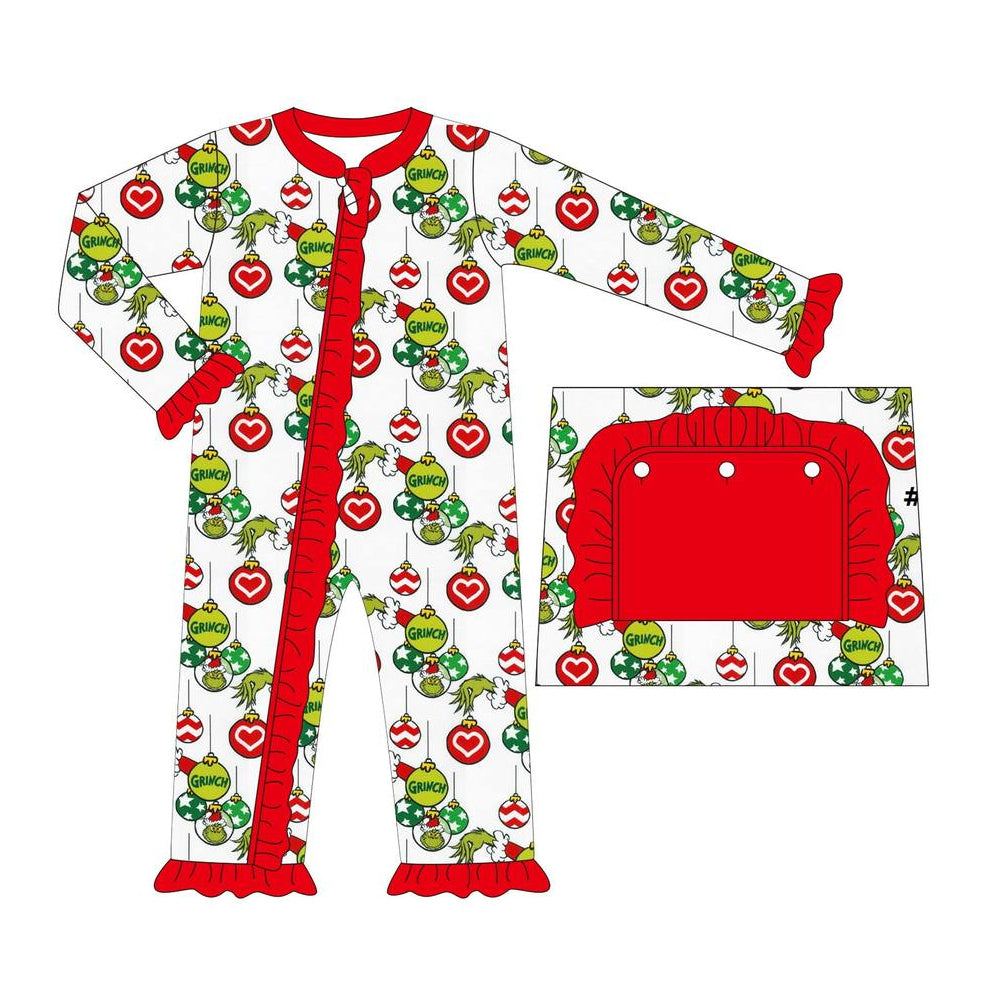 LR1113 Christmas grinch girl romper 202405 preorder sibling