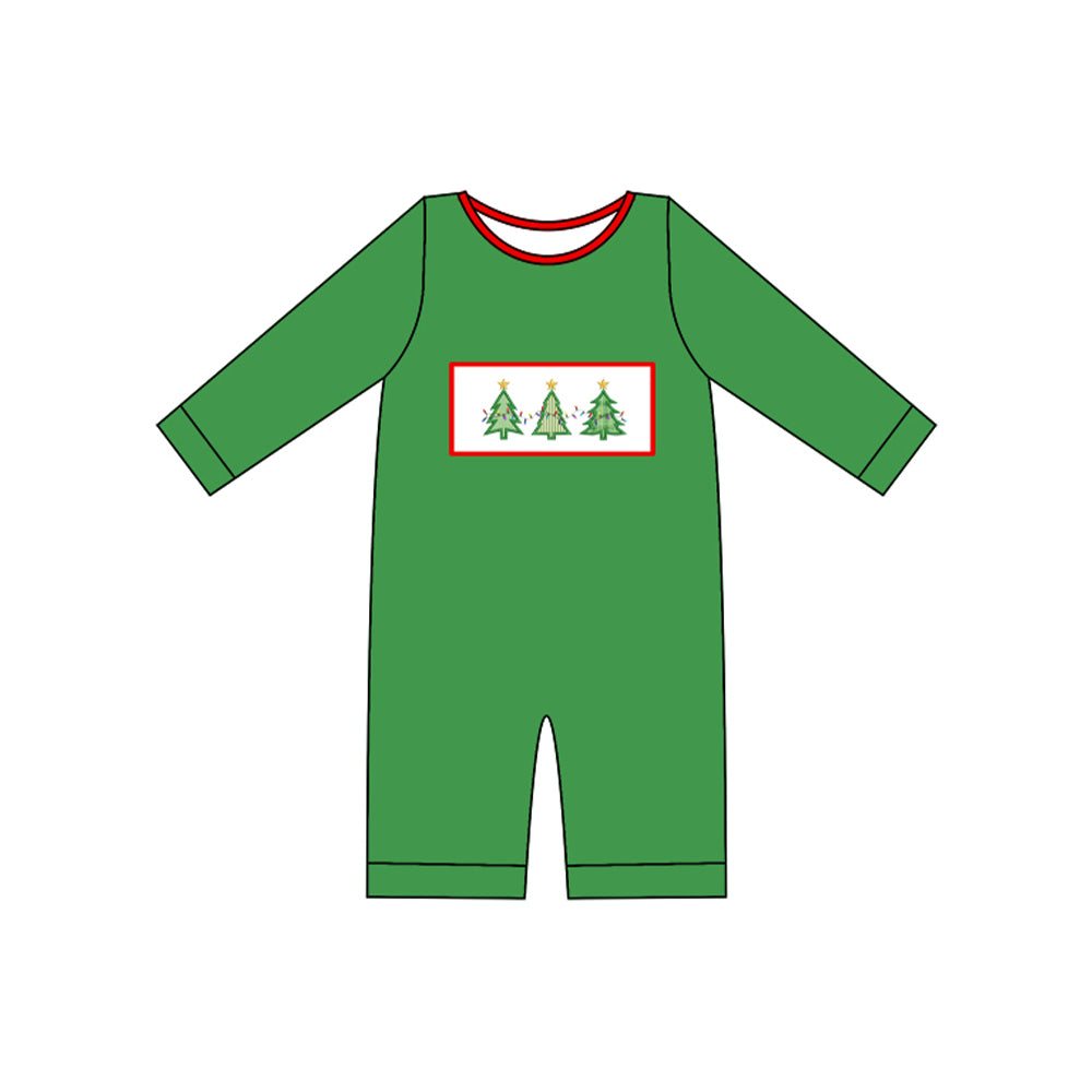 LR1118 Christmas green tree boy romper 202405 preorder sibling