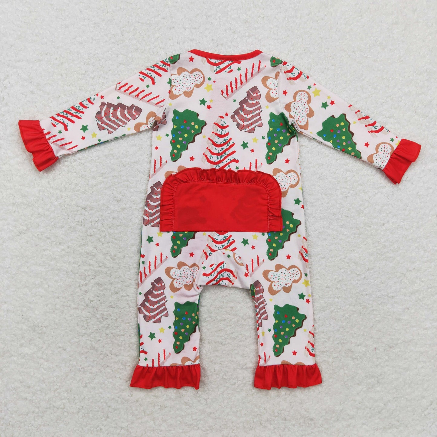 LR1149 BAMBOO Christmas tree cake girl romper 202408 sibling