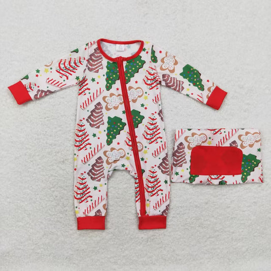 LR1150  BAMBOO Christmas tree cake BOY romper 202408 sibling RTS