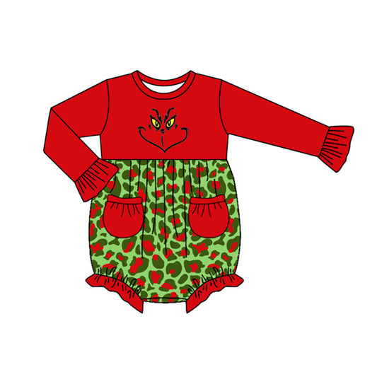 LR1151 Christmas  grinch girl romper 202405 preorder sibling