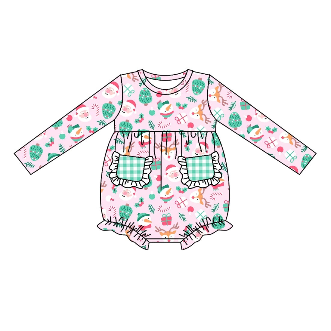 SR1919 Christmas santa girl romper preorder 202405