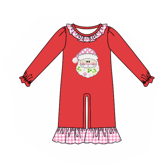 LR1170 Christmas santa girl romper 202406 preorder sibling