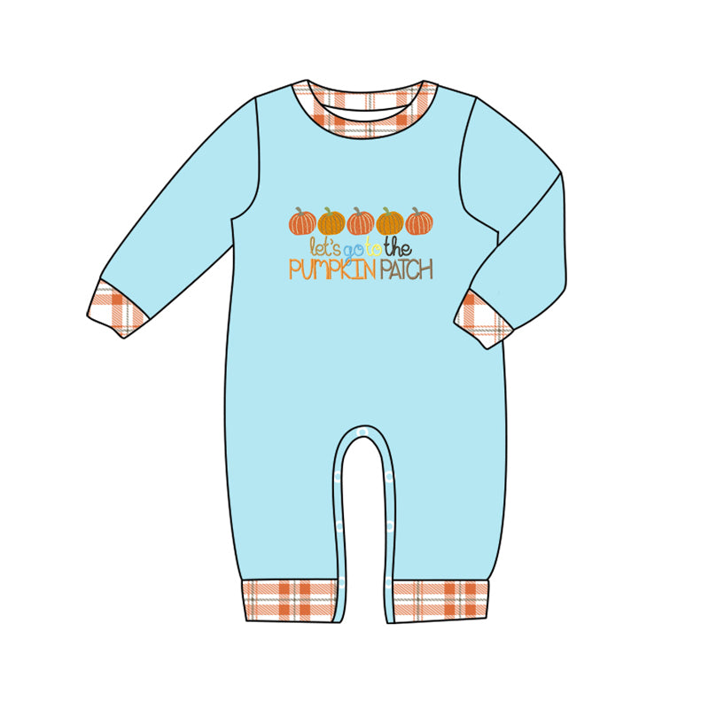 LR1189 pumpkin patch boy romper 202406 preorder sibling