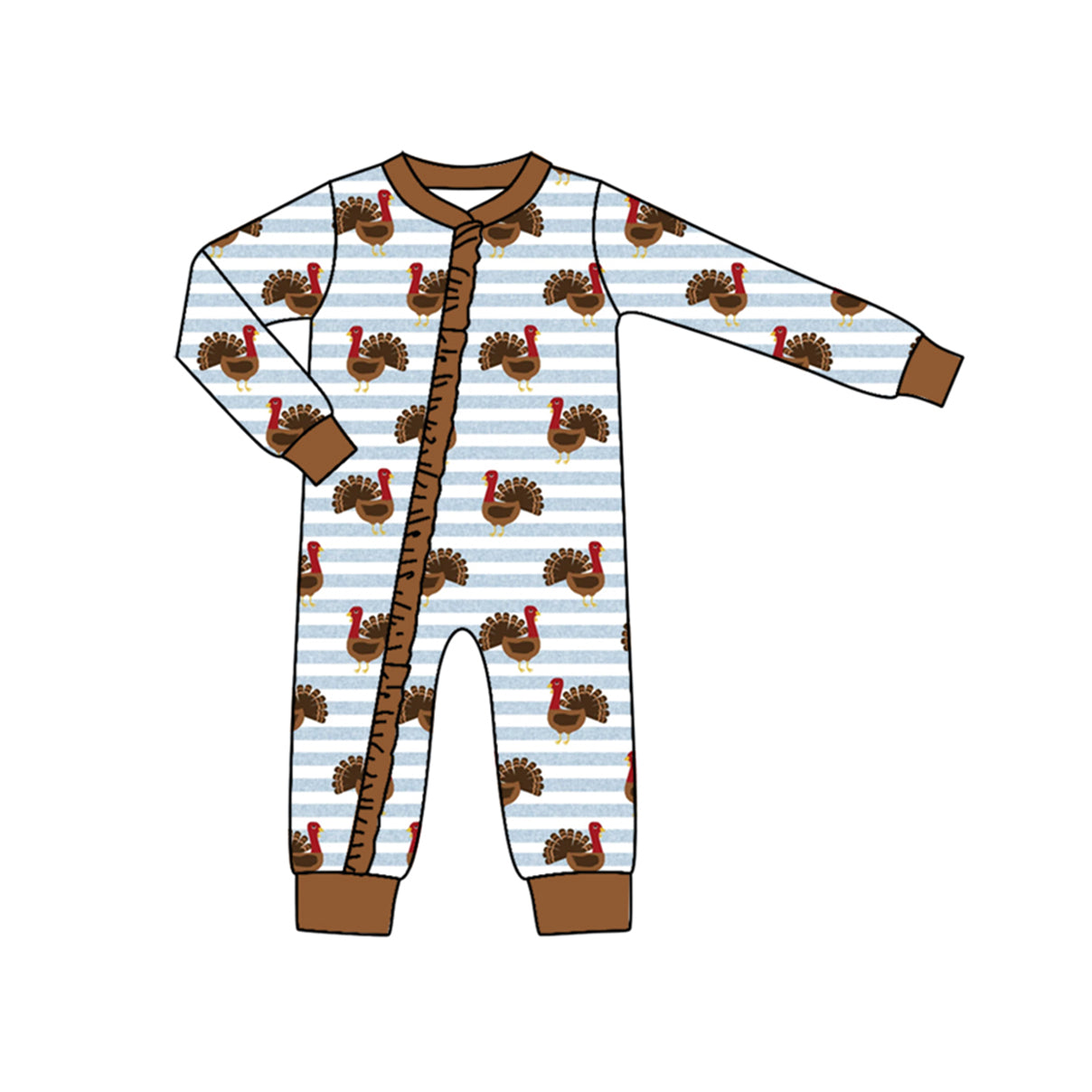 LR1191 turkey thanksgiving boy romper 202406 preorder sibling