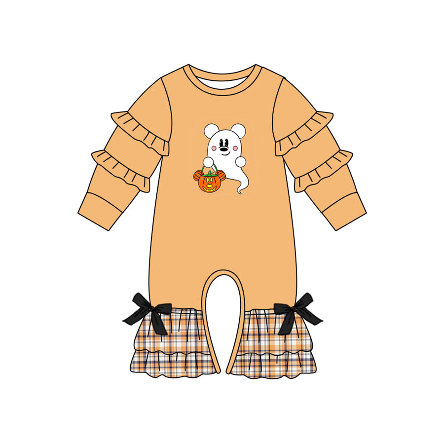 LR1193 pumpkin girl romper 202406 preorder sibling