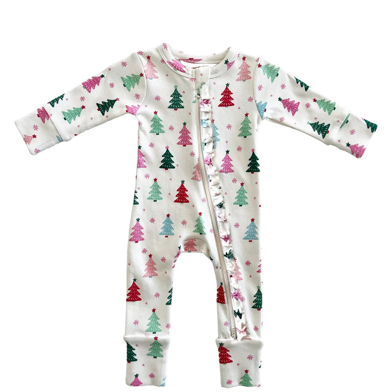 LR1225 Christmas tree girl romper 202406 preorder sibling