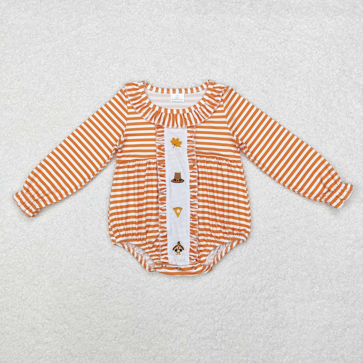 LR1300 embroidery turkey girl romper 202409 RTS