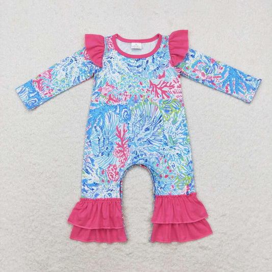 LR1327 flower printing  girl romper 202408 RTS