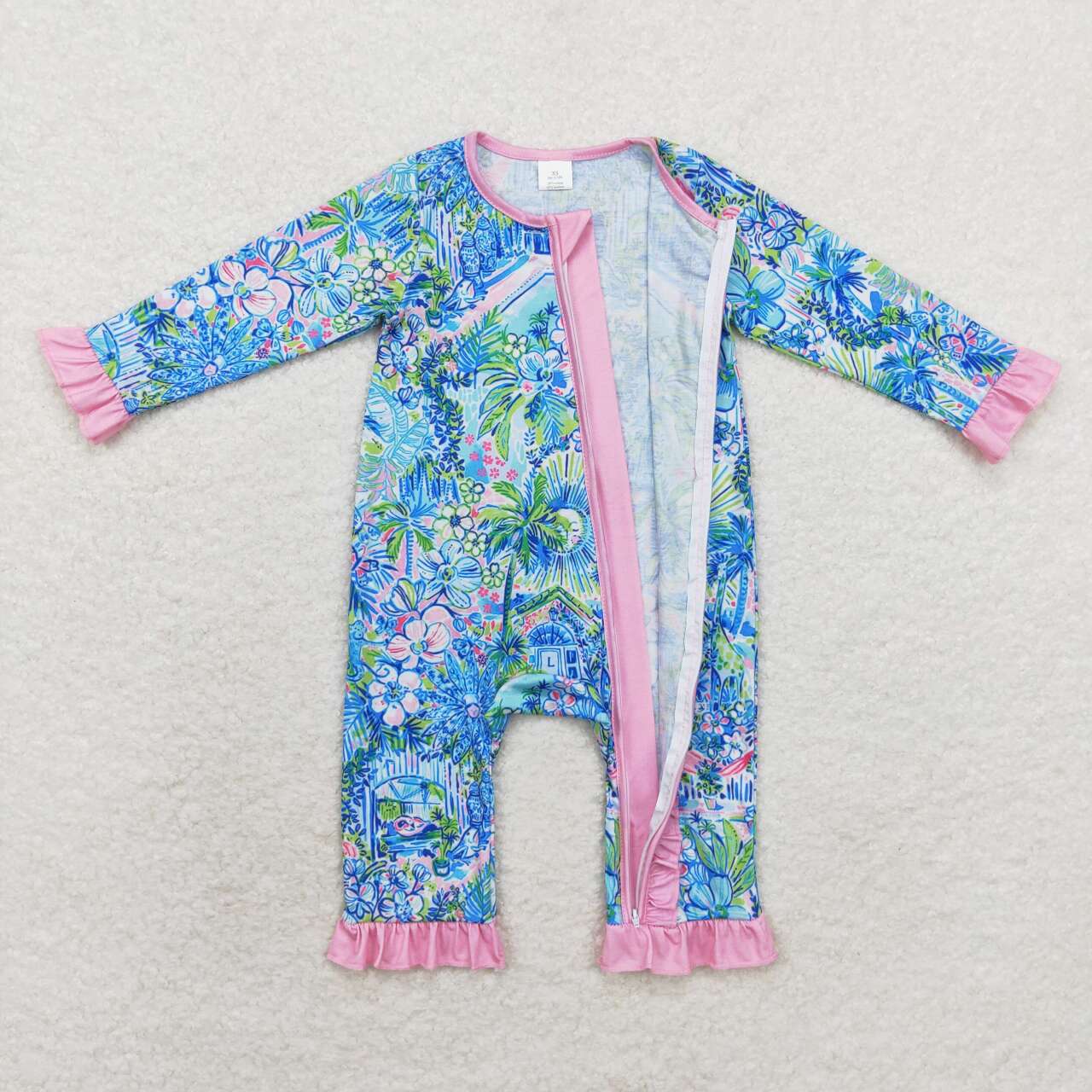 BAMBOO flowers girl romper 202408 RTS