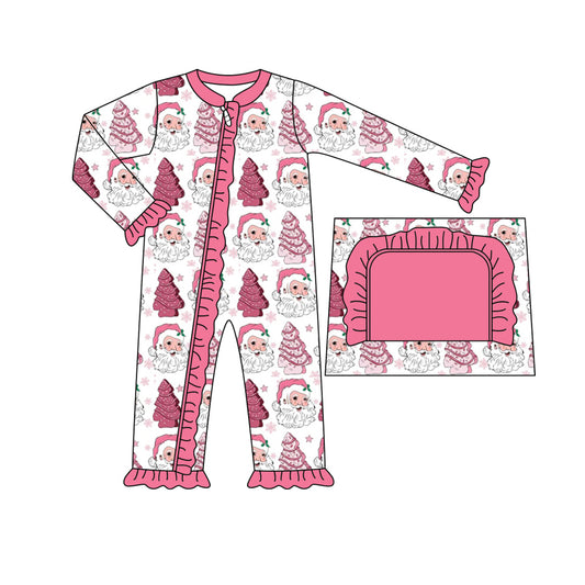 Christmas santa sibling LR1358  girl romper 202407