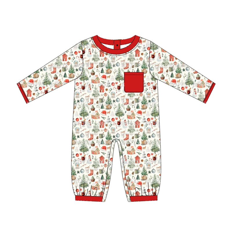 Christmas tree crystal ball sibling LR1362 kids romper 202407 preorder