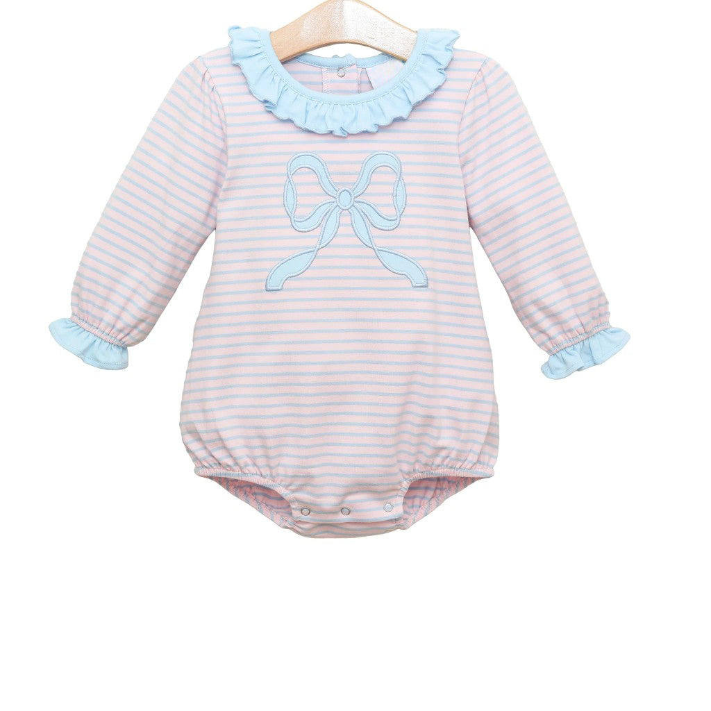 bow sibling LR1379 girl romper 202407 preorder