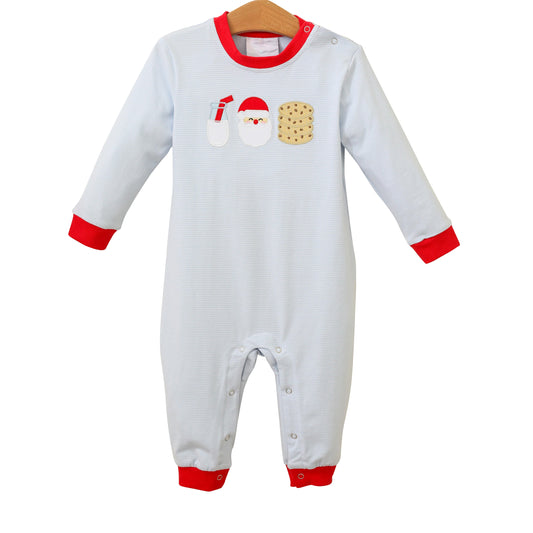 Christmas santa cookie sibling  LR1403 girl romper 202407 preorder