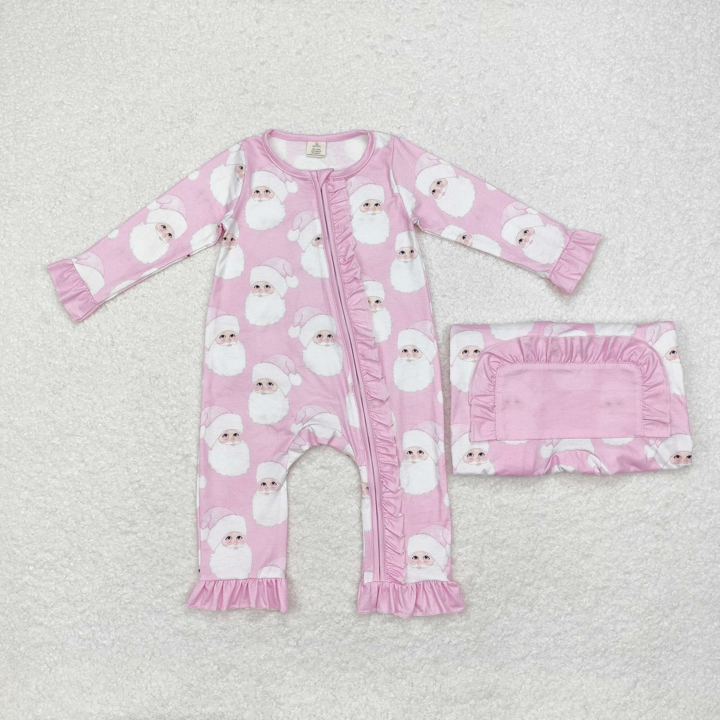 BAMBOO Christmas santa sibling  LR1414 girl romper 202408 RTS