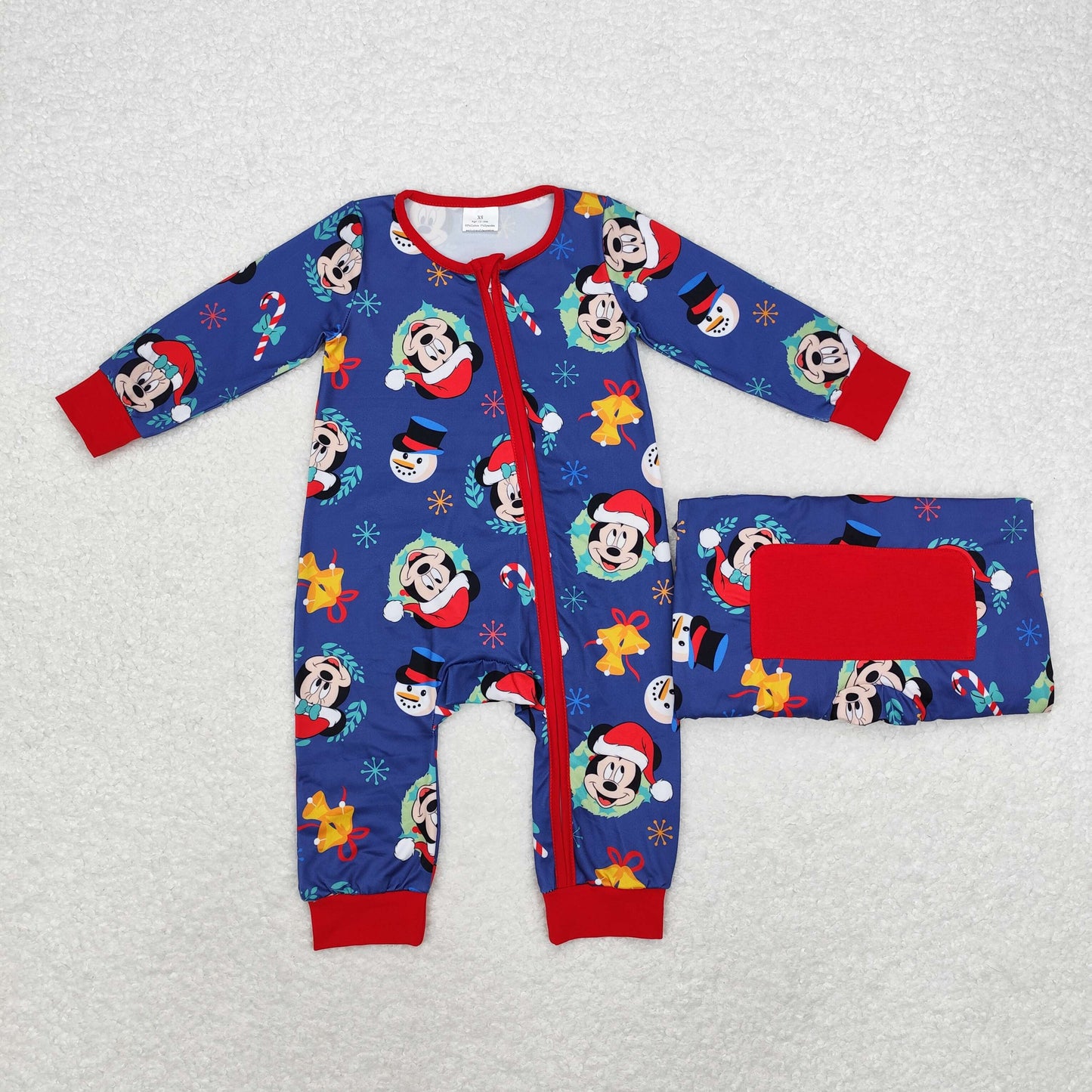 Christmas mouse sibling LR1417 boy romper 202408 RTS