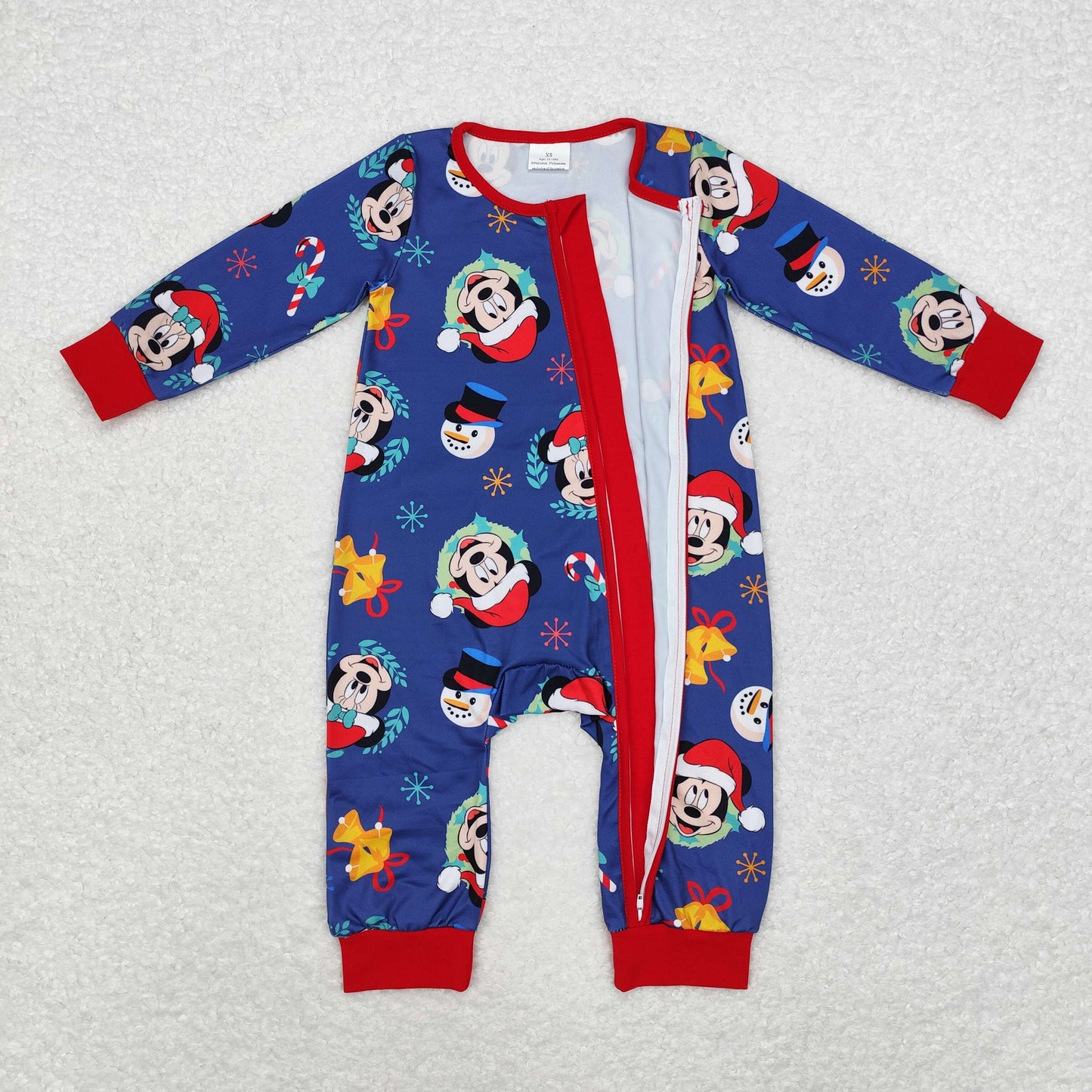 Christmas mouse sibling LR1417 boy romper 202408 RTS