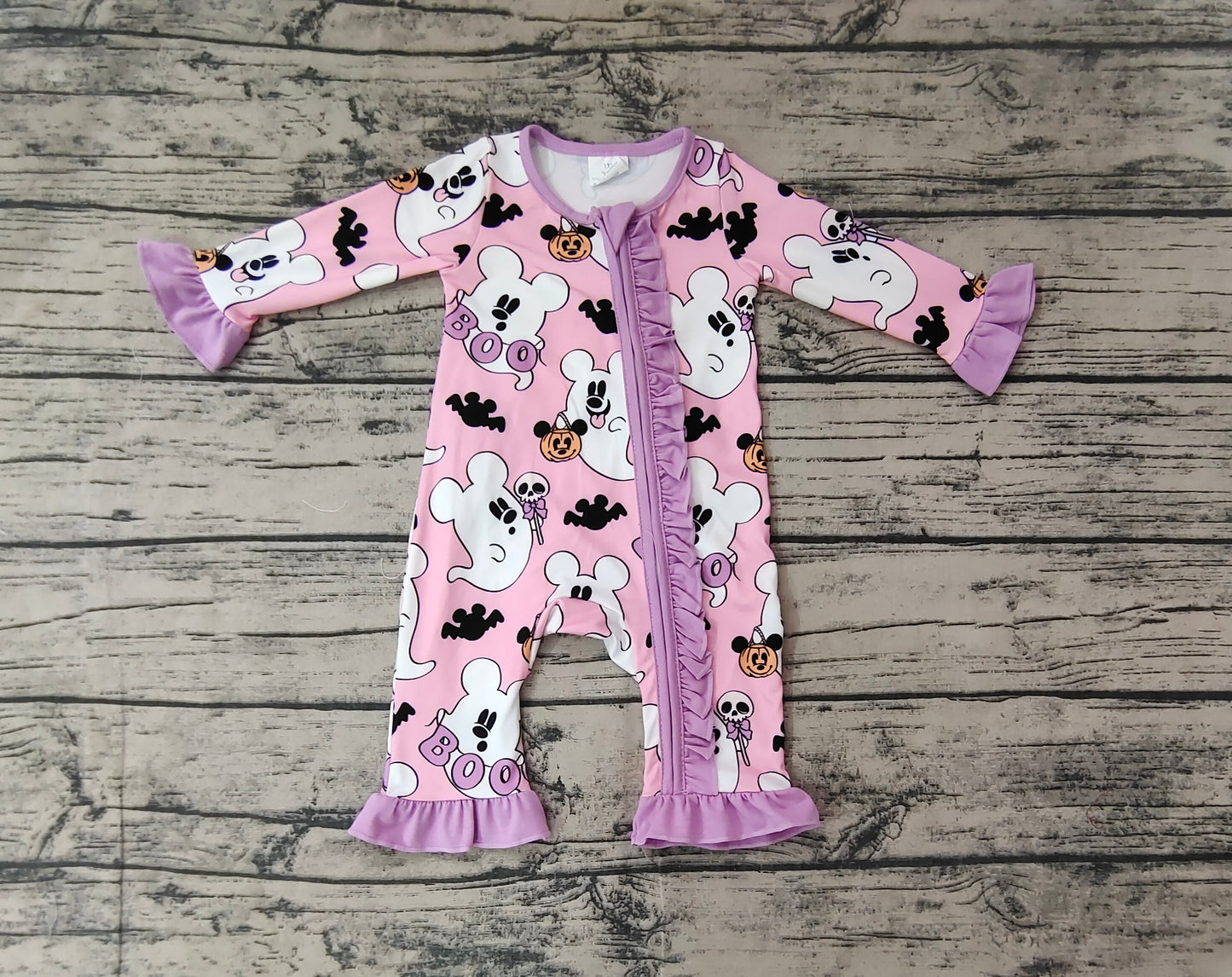 Halloween mouse boo sibling LR1424 girl romper 202408 preorder