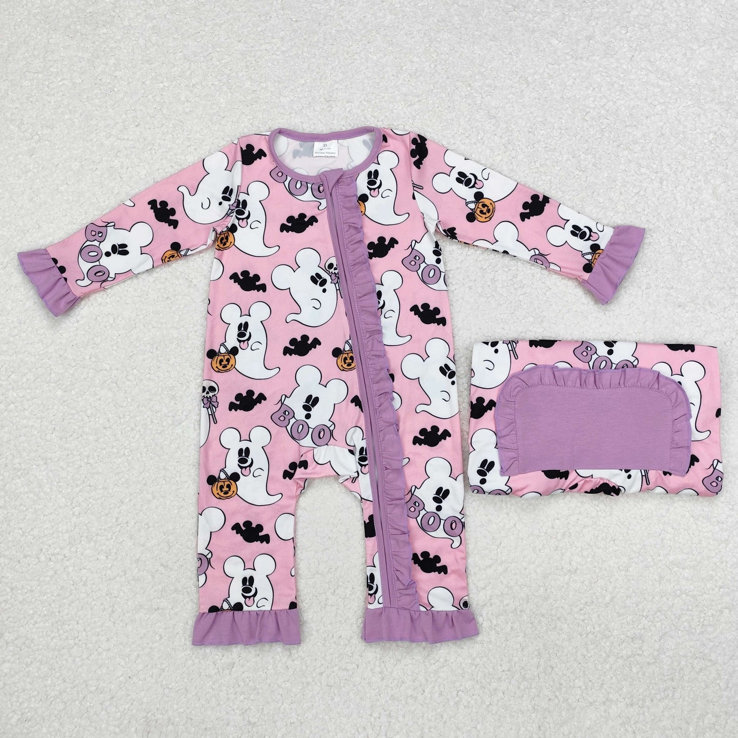 Halloween mouse boo sibling LR1424 girl romper 202408 preorder