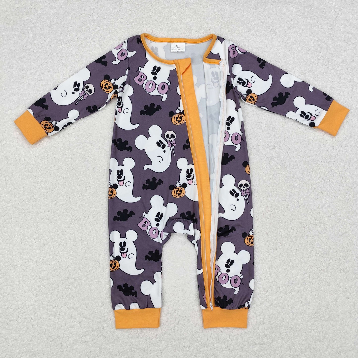 Halloween mouse boo sibling LR1425 boy romper 202409 RTS