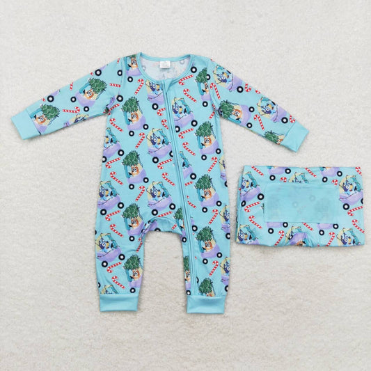 BAMBOO Christmas bluey sibling  LR1431  boy romper 202408 RTS