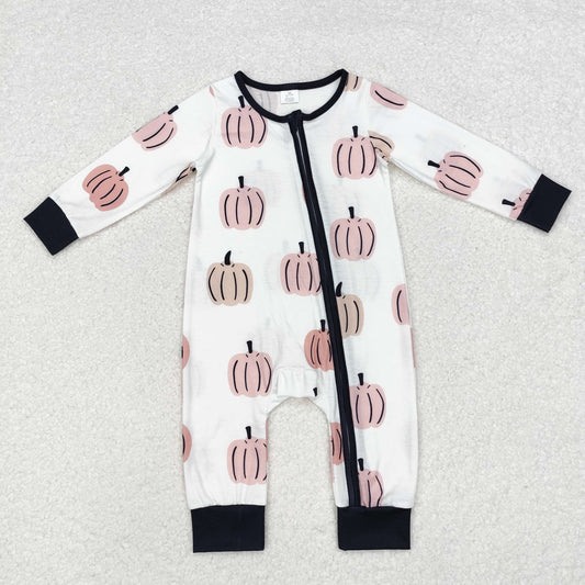 BAMBOO Halloween pumpkin sibling LR1437 boy romper 202409 RT