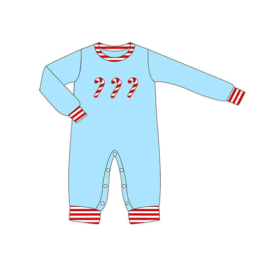 Chrismtas cane sibling LR1440 boy romper 202407 preorder