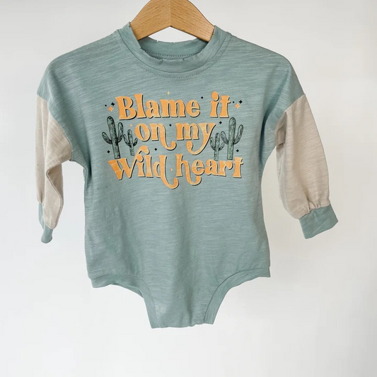 on my wild heart western sibling LR1442 kids romper 202407 preorder