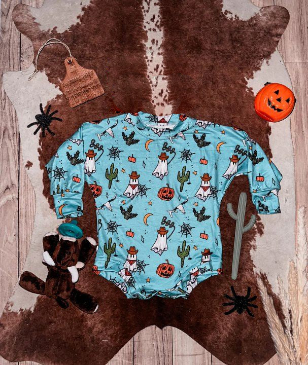 Halloween boo sibling LR1449 boy romper 202408 RTS