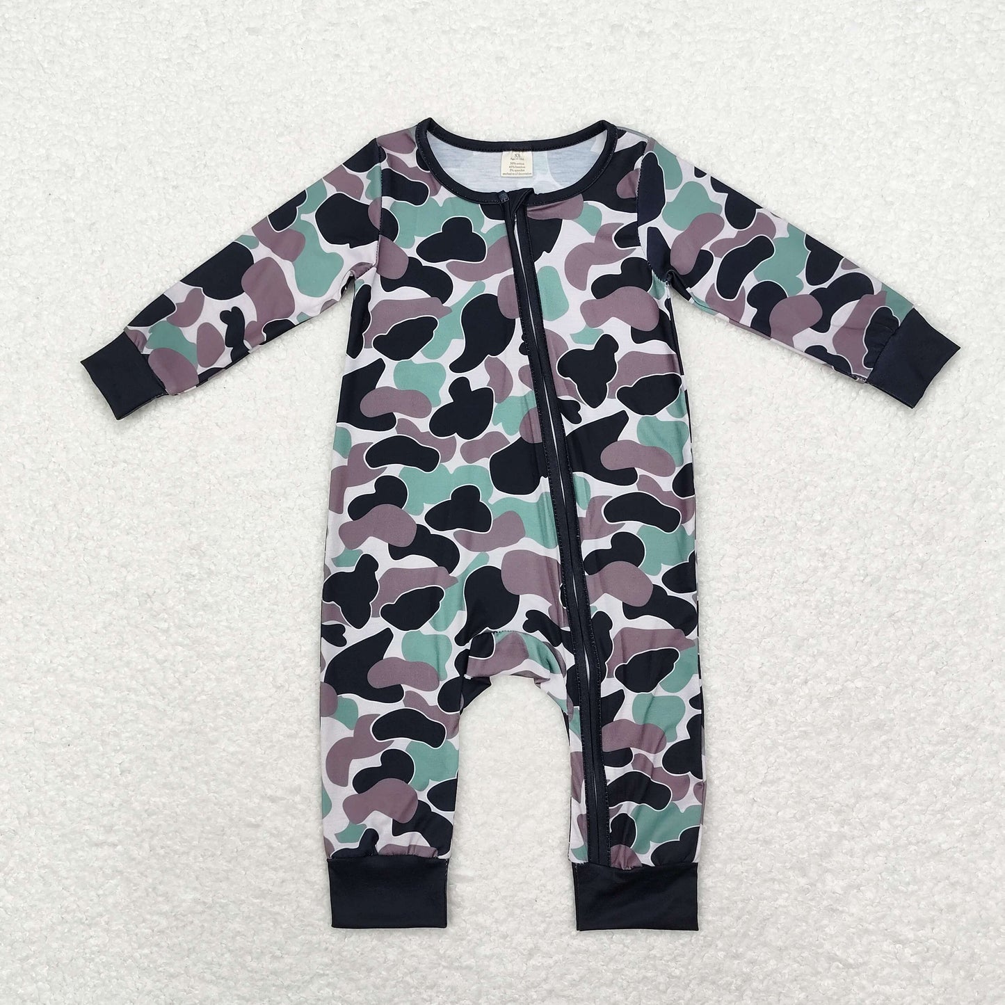 BAMBOO LR1460 sibling camo boy romper 202408 RTS