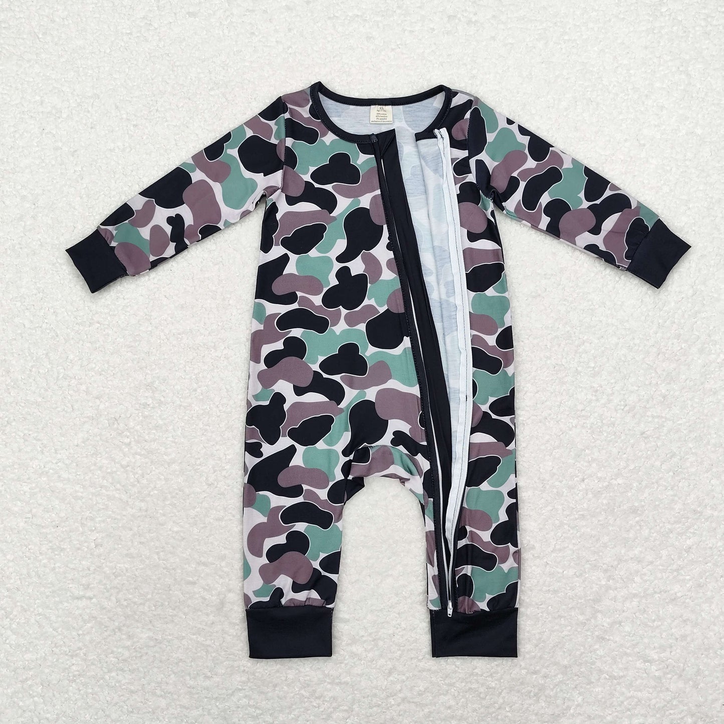 BAMBOO LR1460 sibling camo boy romper 202408 RTS