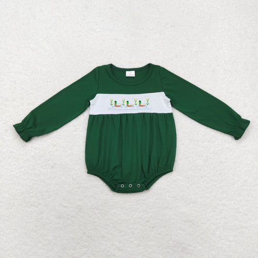 LR1466 duck embroidery long sleeve kids romper 202408 RTS