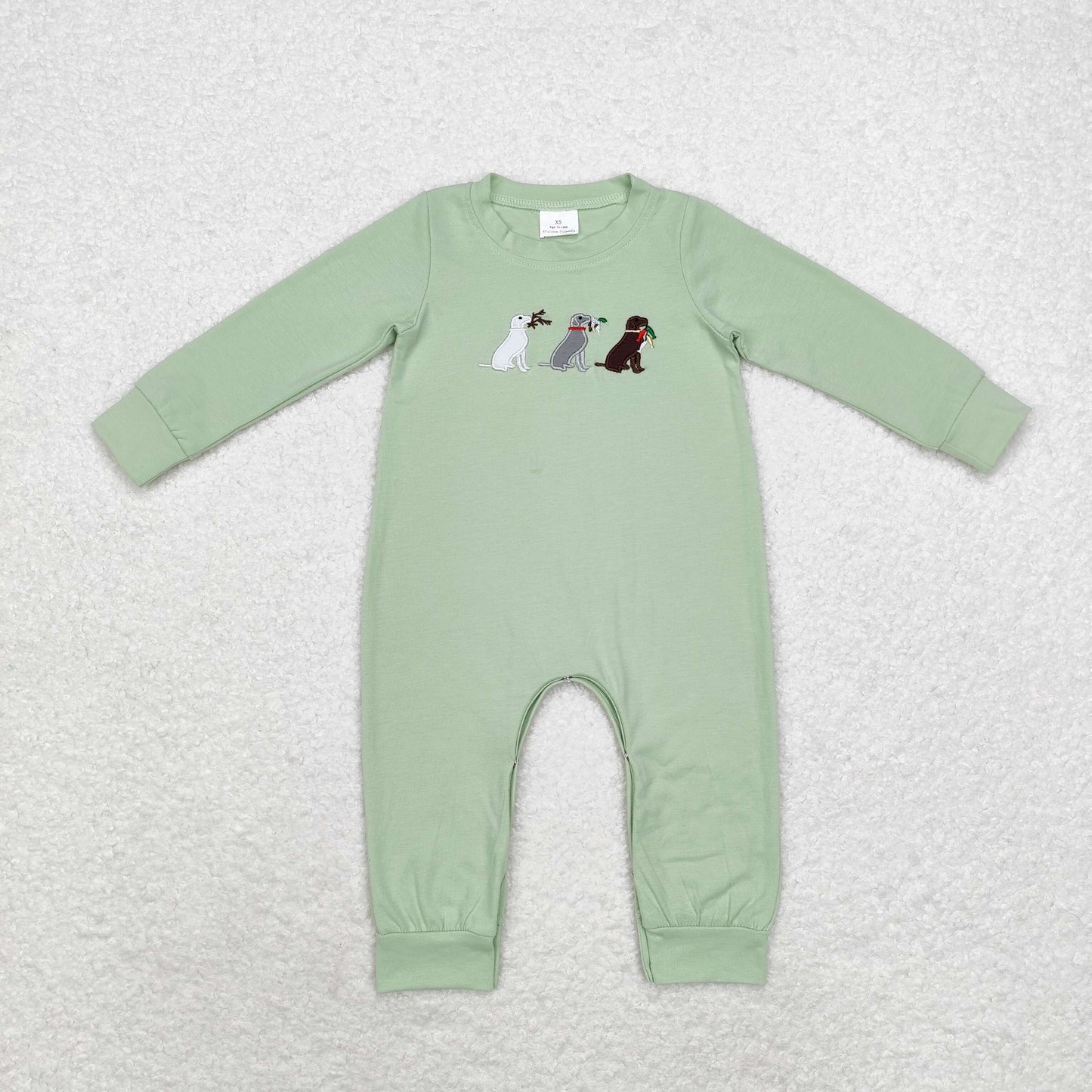 embroidery dog fish duck deer LR1496 sibling boy romper 202408 RTS