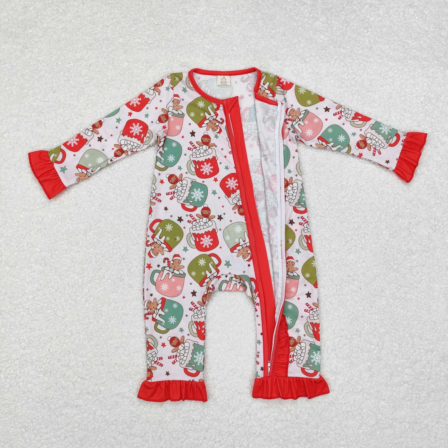 LR1509  BAMBOO   sibling  Christmas cup girl romper 202409 RTS