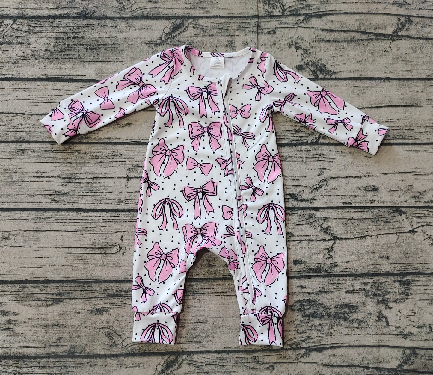 LR1512 BAMBOO butterfly girl pink romper 202408 RTS