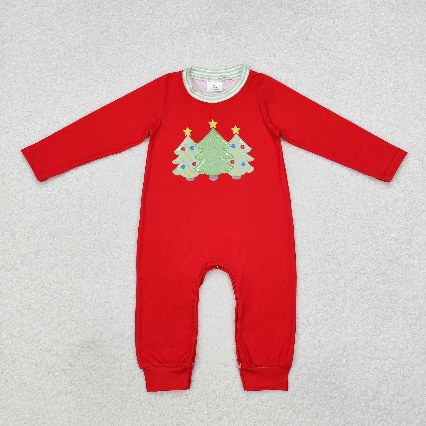 LR1560 Christmas tree sibling girl romper 202410 RTS