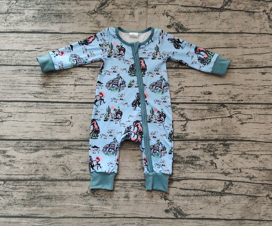 LR1578 western cowboy horse boy romper 202412 sibling preorder