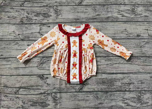 Christmas Gingebread LR1313 girl  romper 202408 preorder