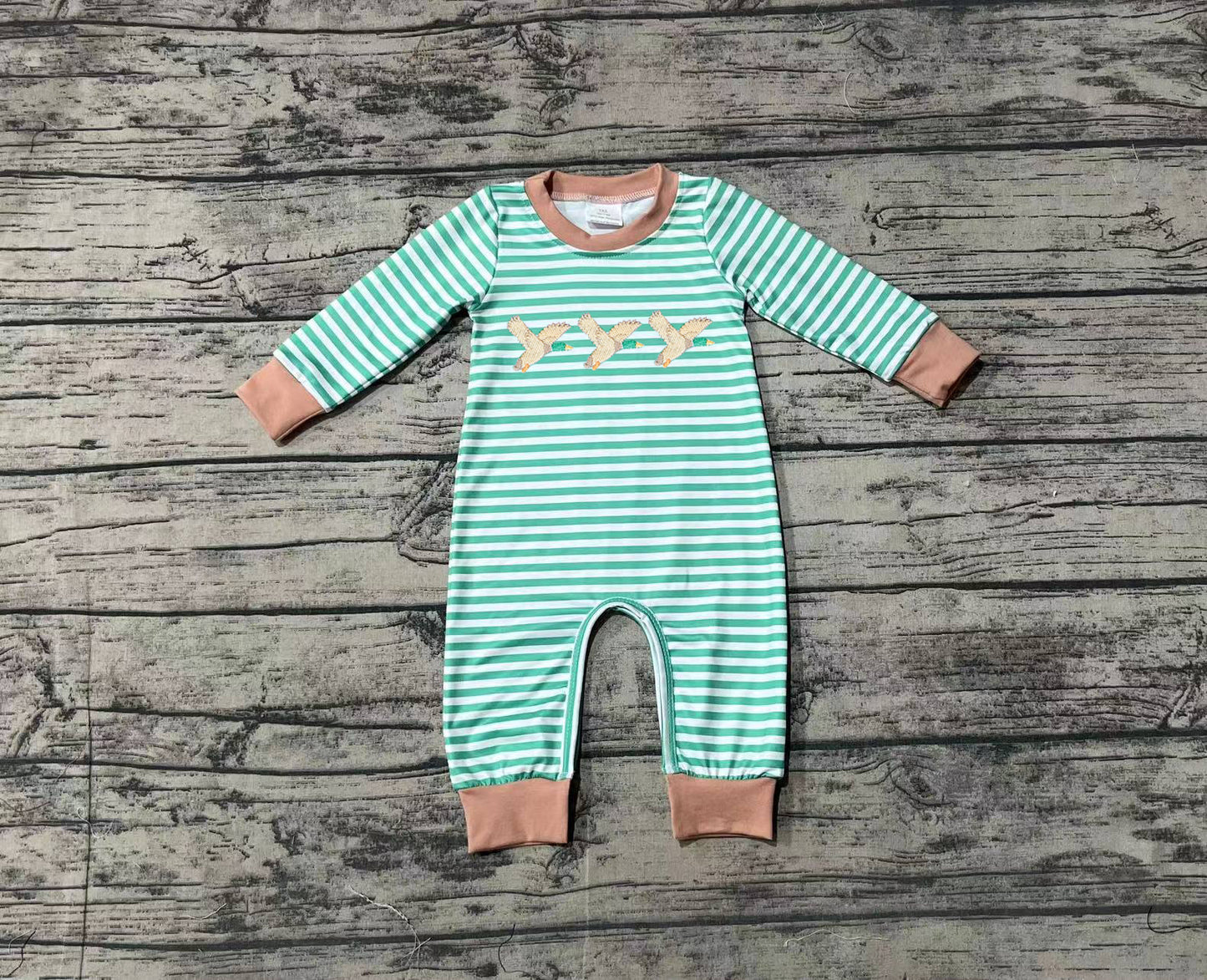 LR1618 embroidery duck  boy romper 202409 RTS  sibling