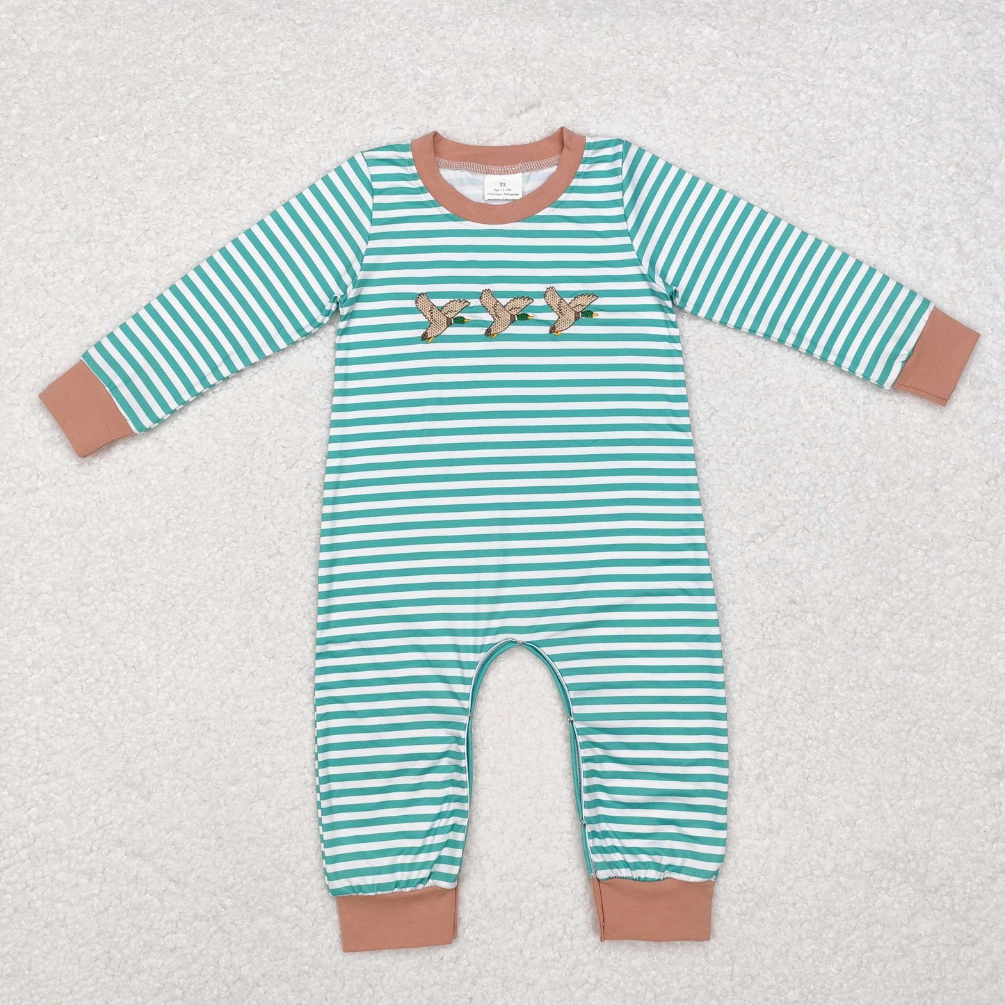 LR1618 embroidery duck  boy romper 202409 RTS  sibling