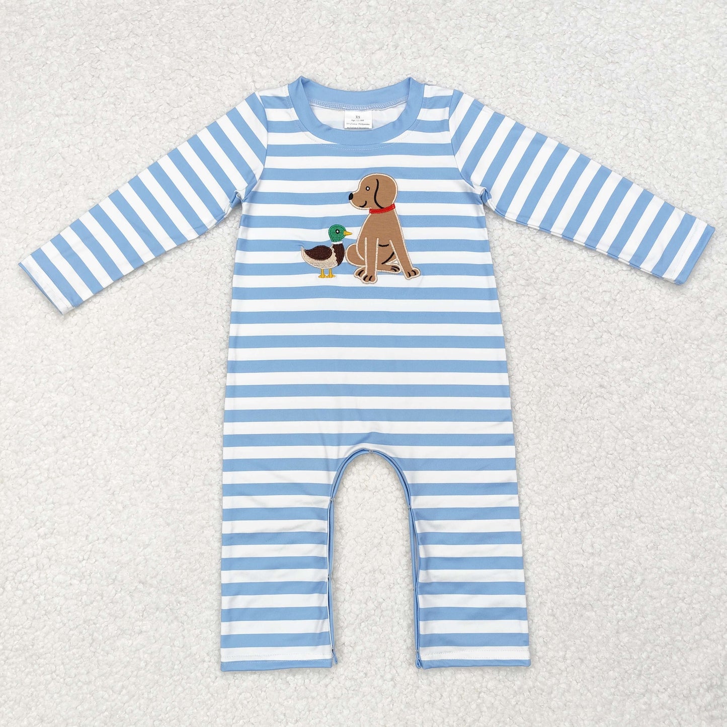 LR1644  embroidery duck dog sibling  boy  romper 202410 RTS