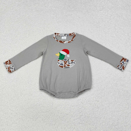 LR1683 embroidery Christmas duck camo sibling girl romper 202410 RTS