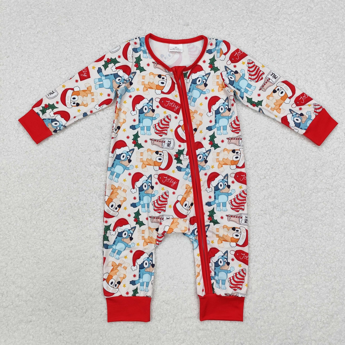 sibling LR1684 Christmas Bluey BOY romper 202411  RTS