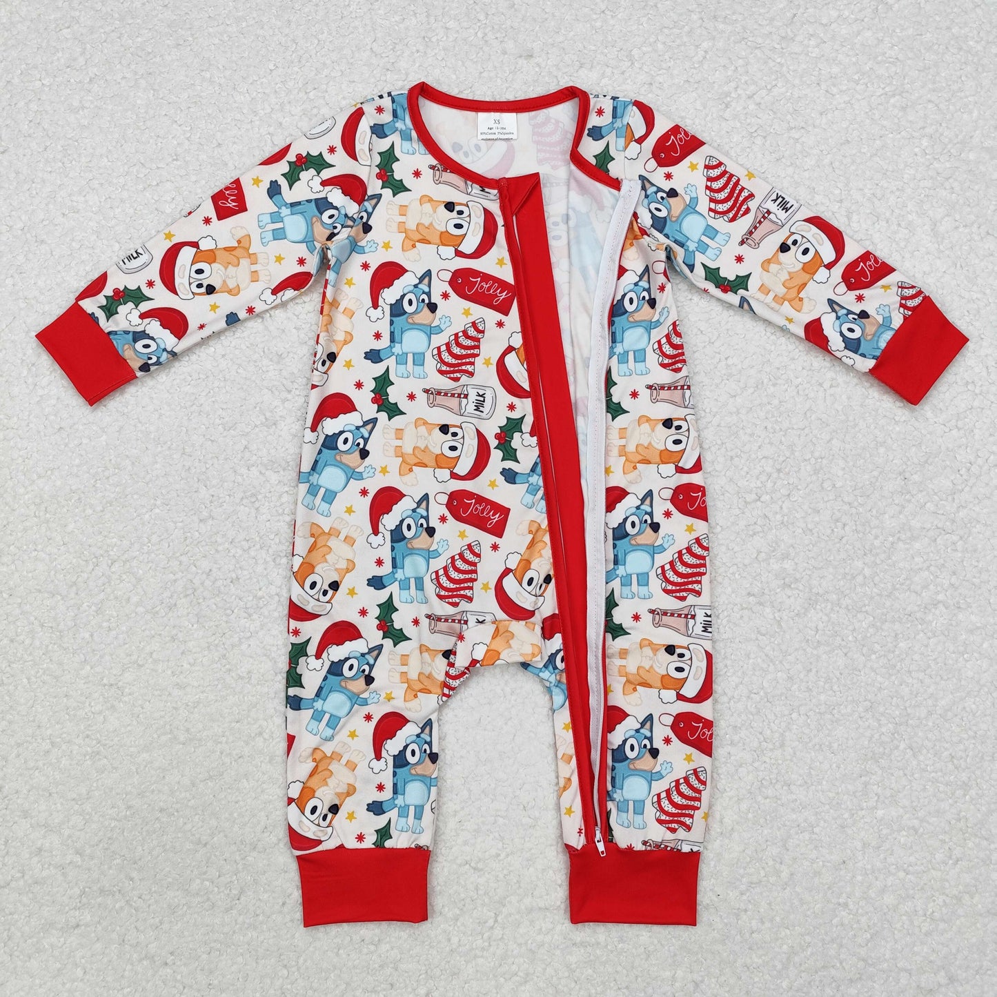 sibling LR1684 Christmas Bluey BOY romper 202411  RTS